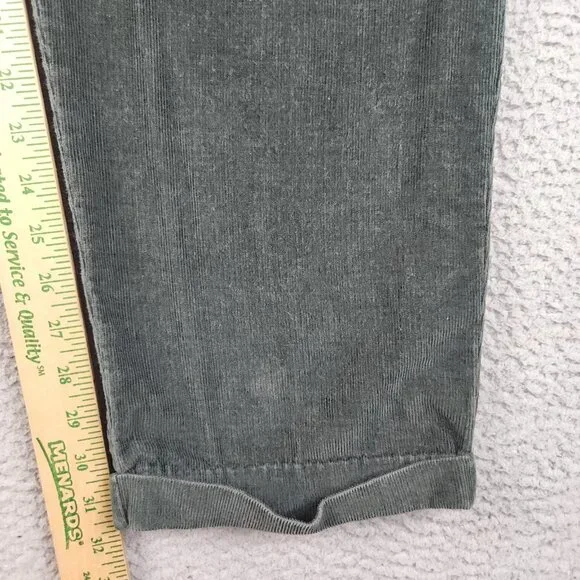 Vintage Corduroy Pants Men's 36x32 Green Cuffed Pleated Relaxed Retro 90s Y2K - Picture 4 of 8
